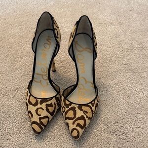 Sam Edelman Tan and Brown Leopard Heels